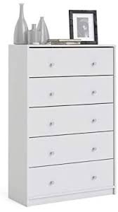 Perfect for a kid's room, nursery, modern master choose a piece that has the storage and shape to best fit your needs, whether a tall white dresser, a dresser set or a nursery dresser. Levan Home Modern White Tall 5 Drawer Chest Bedroom Dresser Amazon Ca Home Kitchen