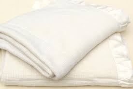 Light Summer Weight White Wool Acrylic Blankets Vintage Faribo Woven Thermal Weave