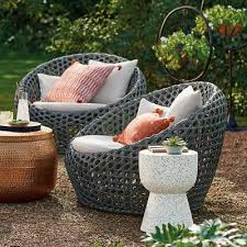 Mason Wicker Cocoon Chair Set Of Two