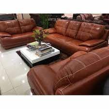 modern brown living room leather sofa set