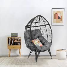 Sudzendf Outdoor Patio Wicker Egg Chair