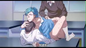 Gay anime dudes have threesome in classroom 