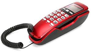 Red Wall Mount Corded Phone Telephone