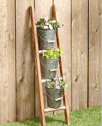 Cute Rustic Garden Ladder Shelf With