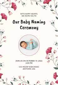 The once in a lifetime event of naming your child is a very special celebration. Naming Ceremony Invitation Templates Photoadking