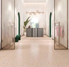 pink tiles for floors and walls