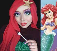 makeup artist uses hijab to turn into