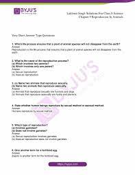 Lakhmir Singh Science Class 8 Solutions For Chapter 9 Reproduction In  Animals - Free PDF