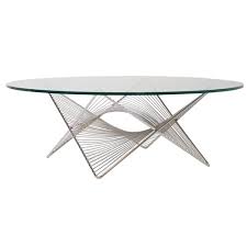 Graphic Glass And Chrome Coffee Table