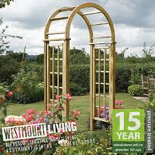 new wooden garden round top arch curved