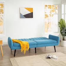 Maykoosh Seafoam Blue Modern Futon Sofa