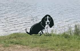 Basset Hound Metal Dog Garden Art