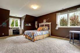 master bedroom in dark brown color with