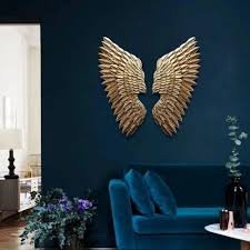 Golden Iron Angel Wings Metal Wall Art