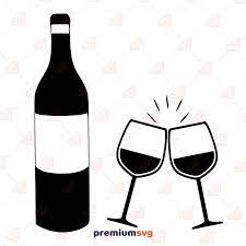 Wine Bottle And Glasses Svg Wine Glass