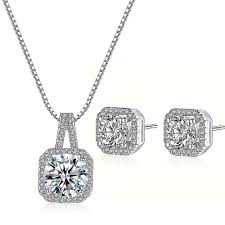 925 sterling silver crystal necklace