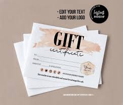modern pink gift certificate gift card