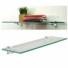 Tempered Clear Floating Glass Shelf Kit