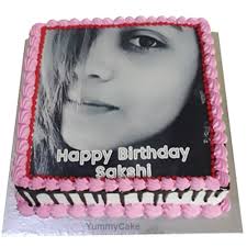 birthday cake with photo and