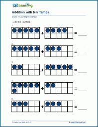 addition with ten frames worksheets