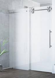 shower glass enclosure and bathtub