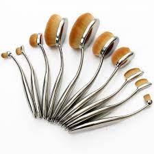 oval professional makeup brush set