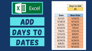 how to add days to dates in excel you