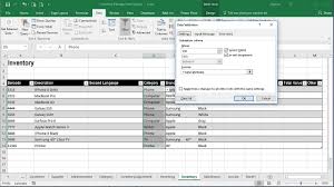 creating inventory sheet with dropdown