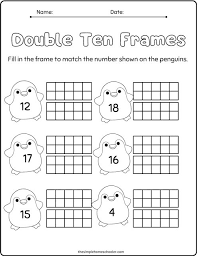 double ten frame worksheet packet