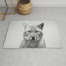 coyote black white rug by gal