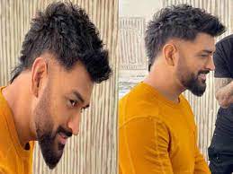 ms dhoni sports new hairstyle fans