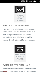 instrument cer warning lights