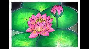 Kurang lebih bunganya menyerupai bunga lotus. Cara Gradasi Warna Ep 146 Tema Gambar Bunga Teratai Youtube