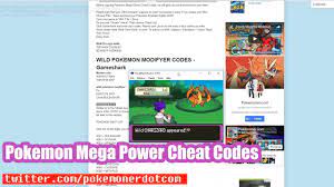 Pokemon Mega Power Cheat Codes - Test Cheat Code - YouTube