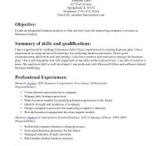 Simple Objective And Employment History Featuring Business Analyst Resume  Samples