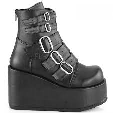 Black Vegan Concord 57 Platform Ankle Boots By Demonia The Dark Store