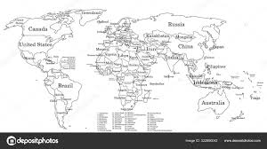 contour world map with countries names