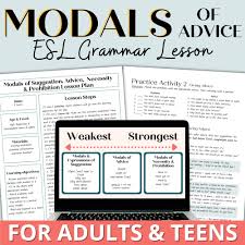 modals of advice english grammar lesson