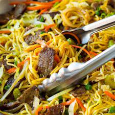 Chicken And Beef Chow Mein gambar png
