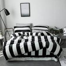 black and white striped comforter set