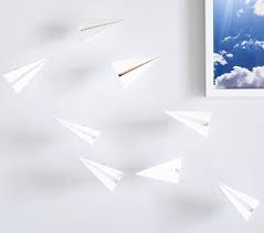 paper airplane wall stickers kids