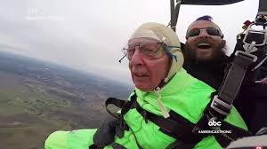 Well , we have flown over the city in a helicopter and we have taken amazing photos so. 103 Year Old Man Becomes Oldest Person To Ever Go Tandem Skydiving People Com