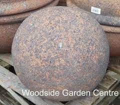 old stone ball garden sphere ornament