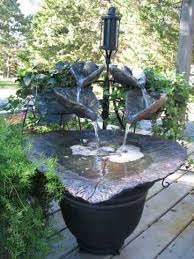 pictures of cast cement leaf fountains