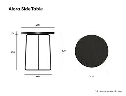 Alora Side Table Walnut Black Legs