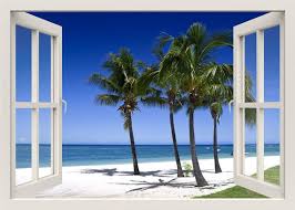 Tropical Beach Wall Decal 3d Window