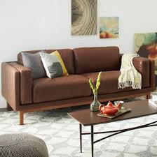 leather couch question west elm cushions