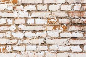 Old Brick Wall With Weathered White