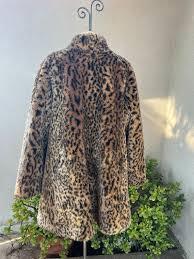 Vintage Faux Fur Swing Coat Leopard