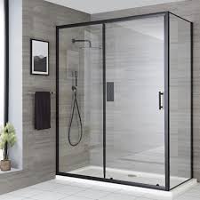 milano nero black sliding shower door